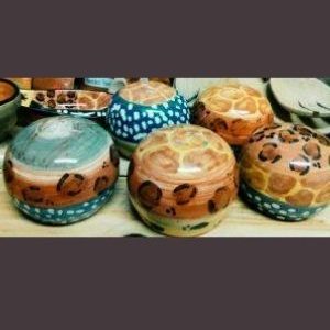 African Painted Salt and Pepper Pots