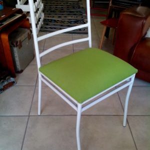 White and Green Dining Chair