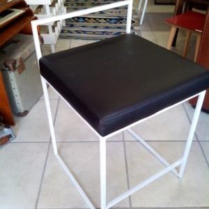 Black and White Chairs with Vinyl Tops