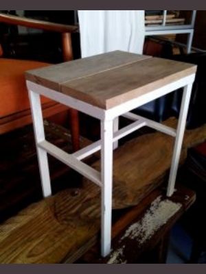 Steel Framed Side Wood Tables