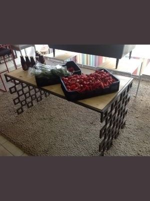 Table with Decorative Steel Legs
