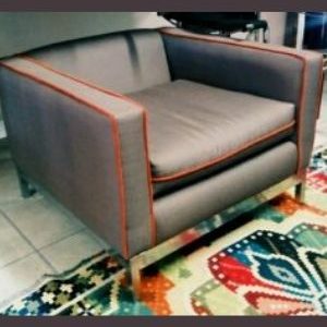 Vintage Retro Couch with Chrome Legs
